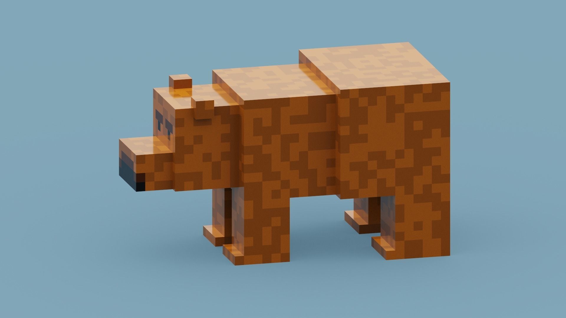 Minecraft Grizzly Bear Low-poly 3D model_1