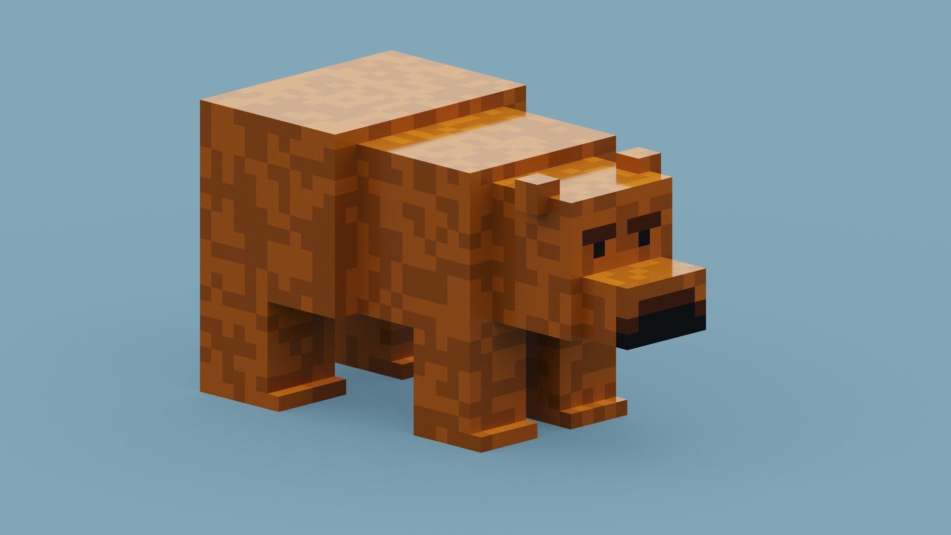 Minecraft Grizzly Bear Low-poly 3D model_9