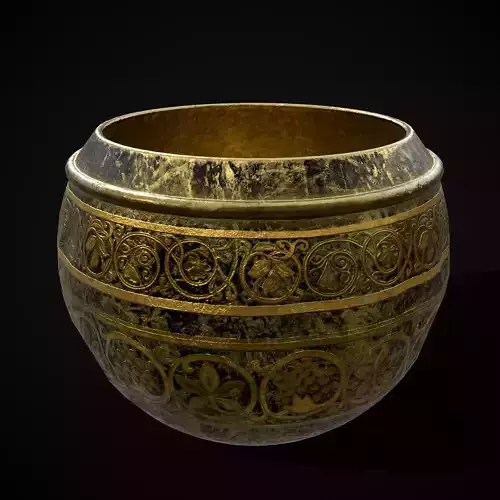Gold Bowl Treasure Low-poly 3D model