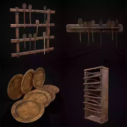 Medieval Prop Mix Forty Nine 3D Model Collection
