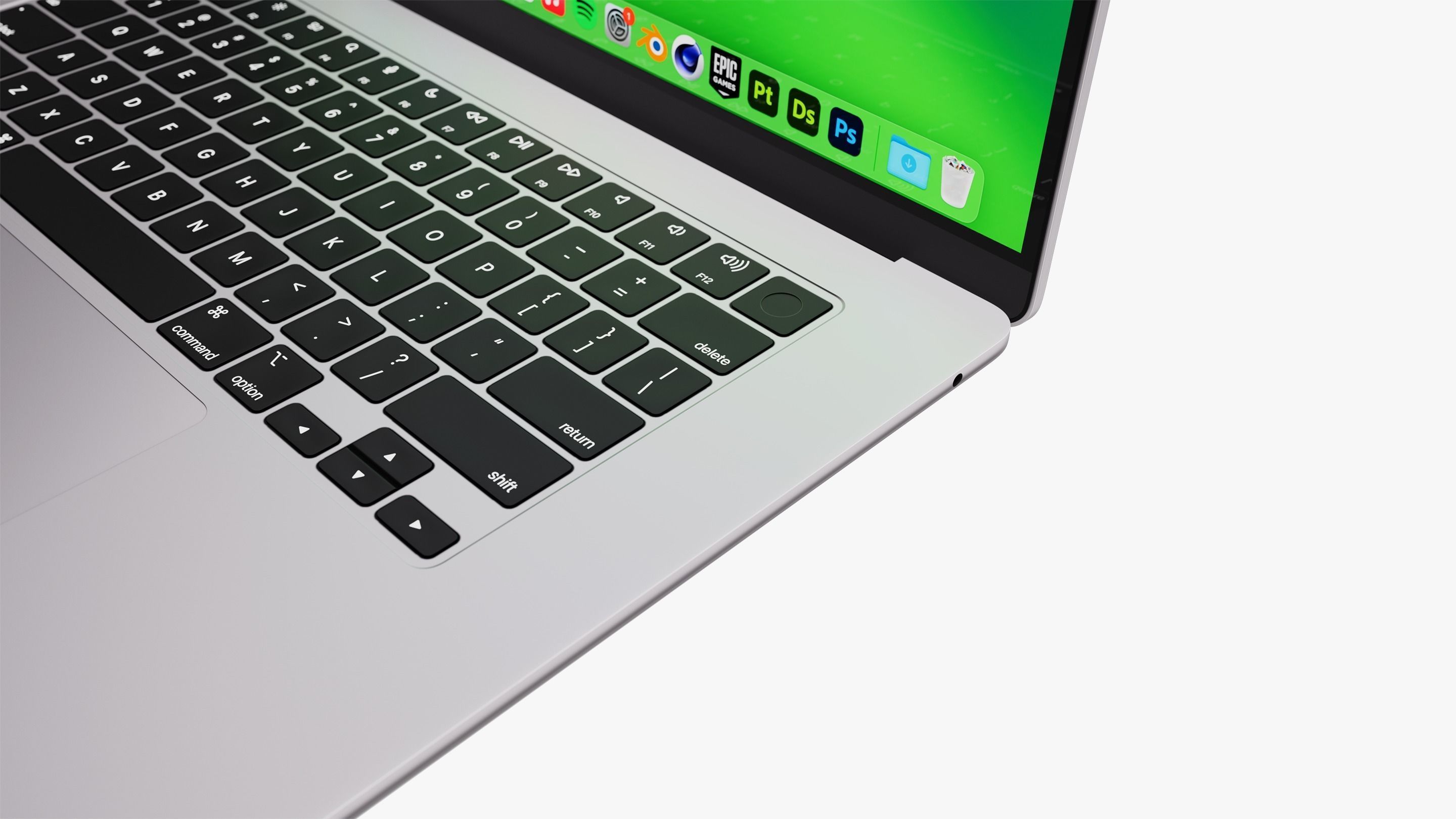 Apple MacBook Air 15 inch Silver 2023 With Magic Mouse 3D model_22