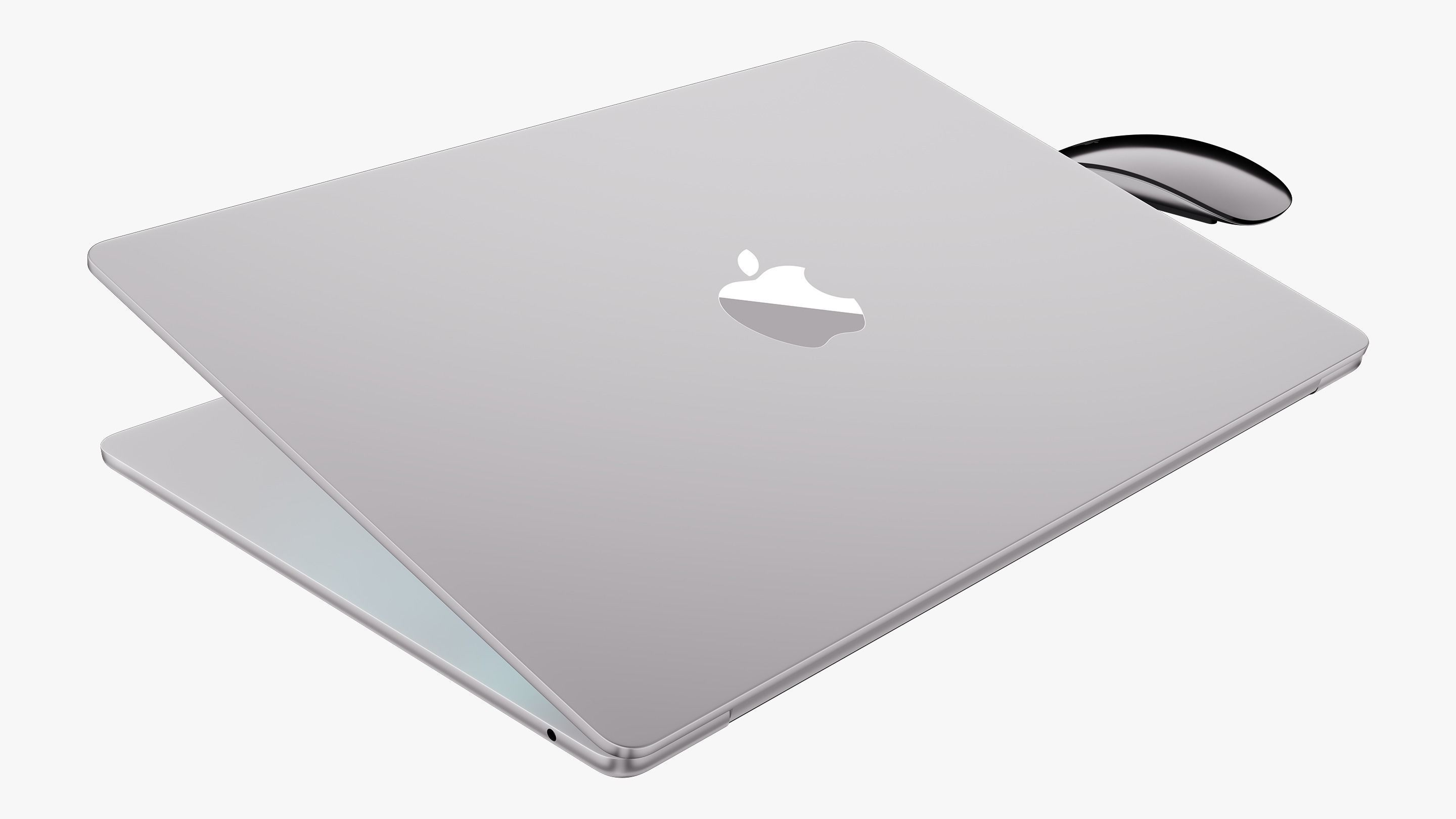 Apple MacBook Air 15 inch Silver 2023 With Magic Mouse 3D model_14