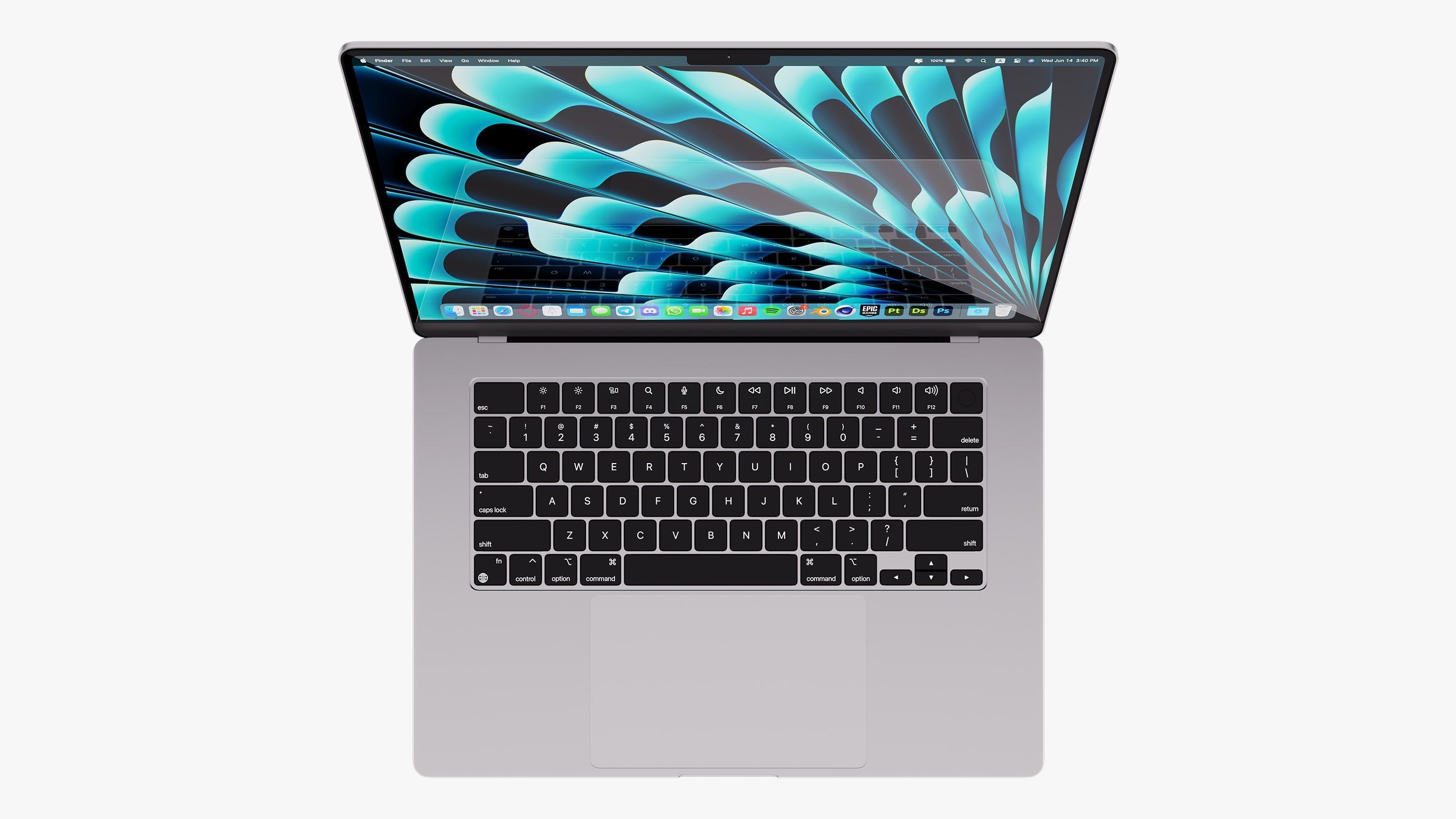 Apple MacBook Air 15 inch Silver 2023 With Magic Mouse 3D model_11
