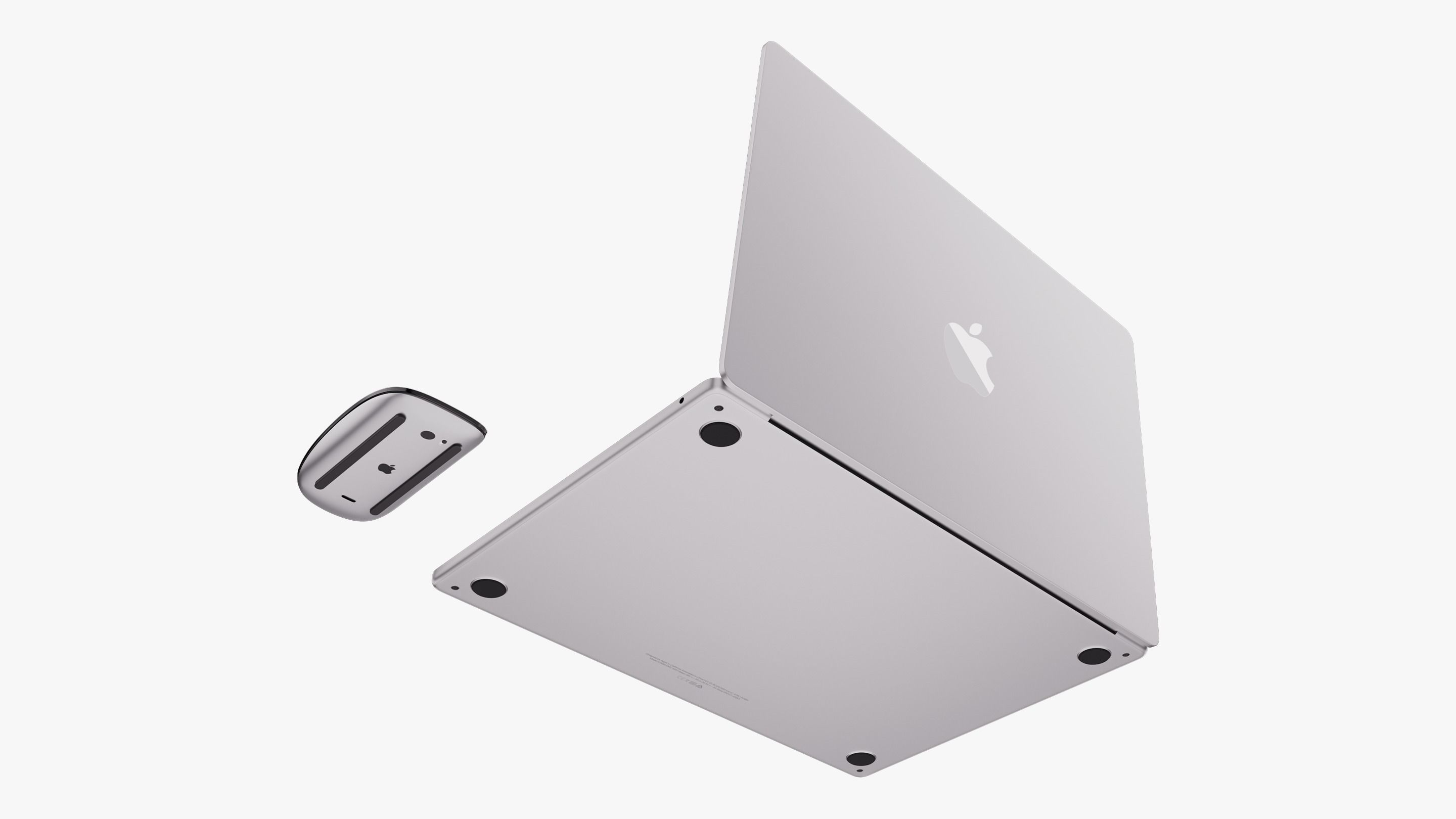 Apple MacBook Air 15 inch Silver 2023 With Magic Mouse 3D model_17