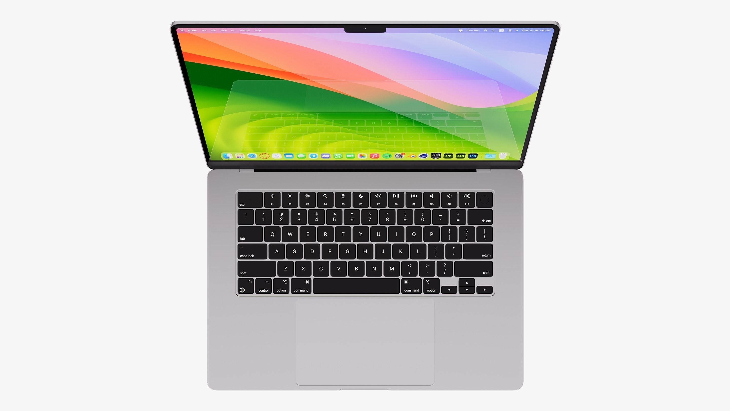 Apple MacBook Air 15 inch Silver 2023 With Magic Mouse 3D model_12