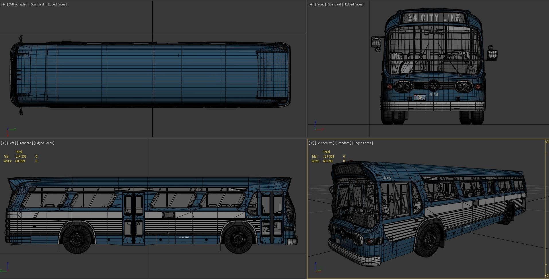 City bus Low-poly 3D model_40