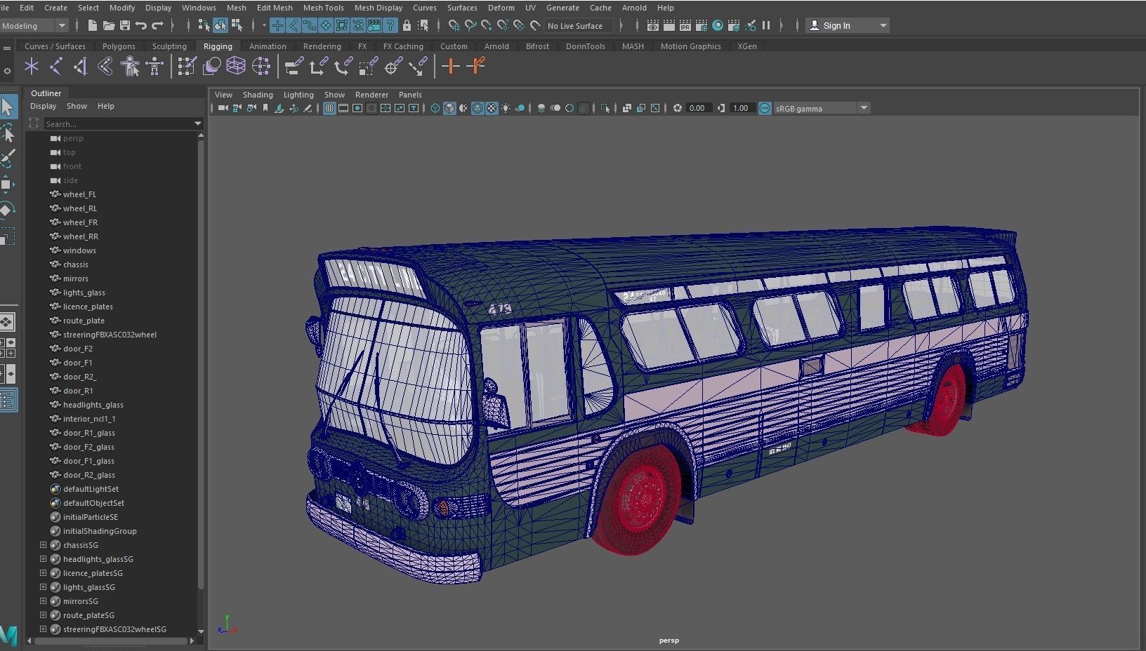 City bus Low-poly 3D model_42