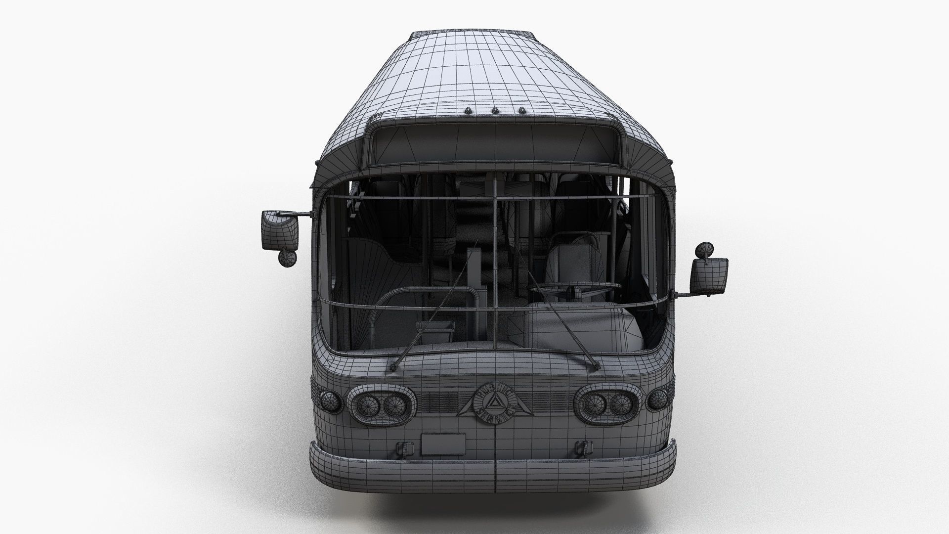 City bus Low-poly 3D model_15