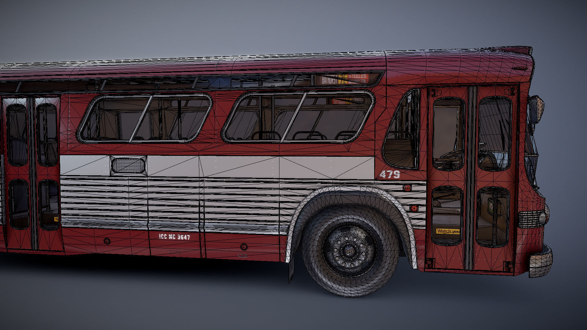 City bus Low-poly 3D model_27