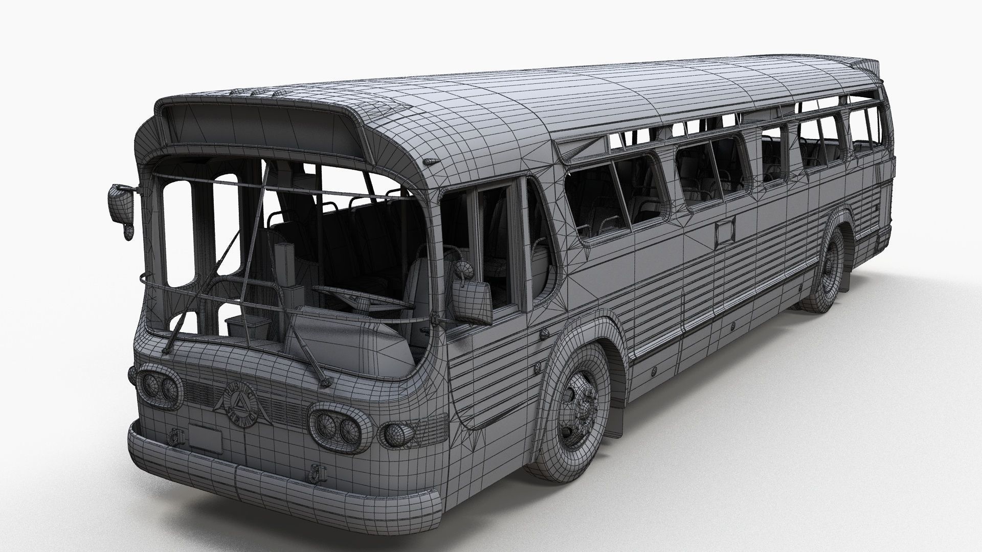 City bus Low-poly 3D model_9