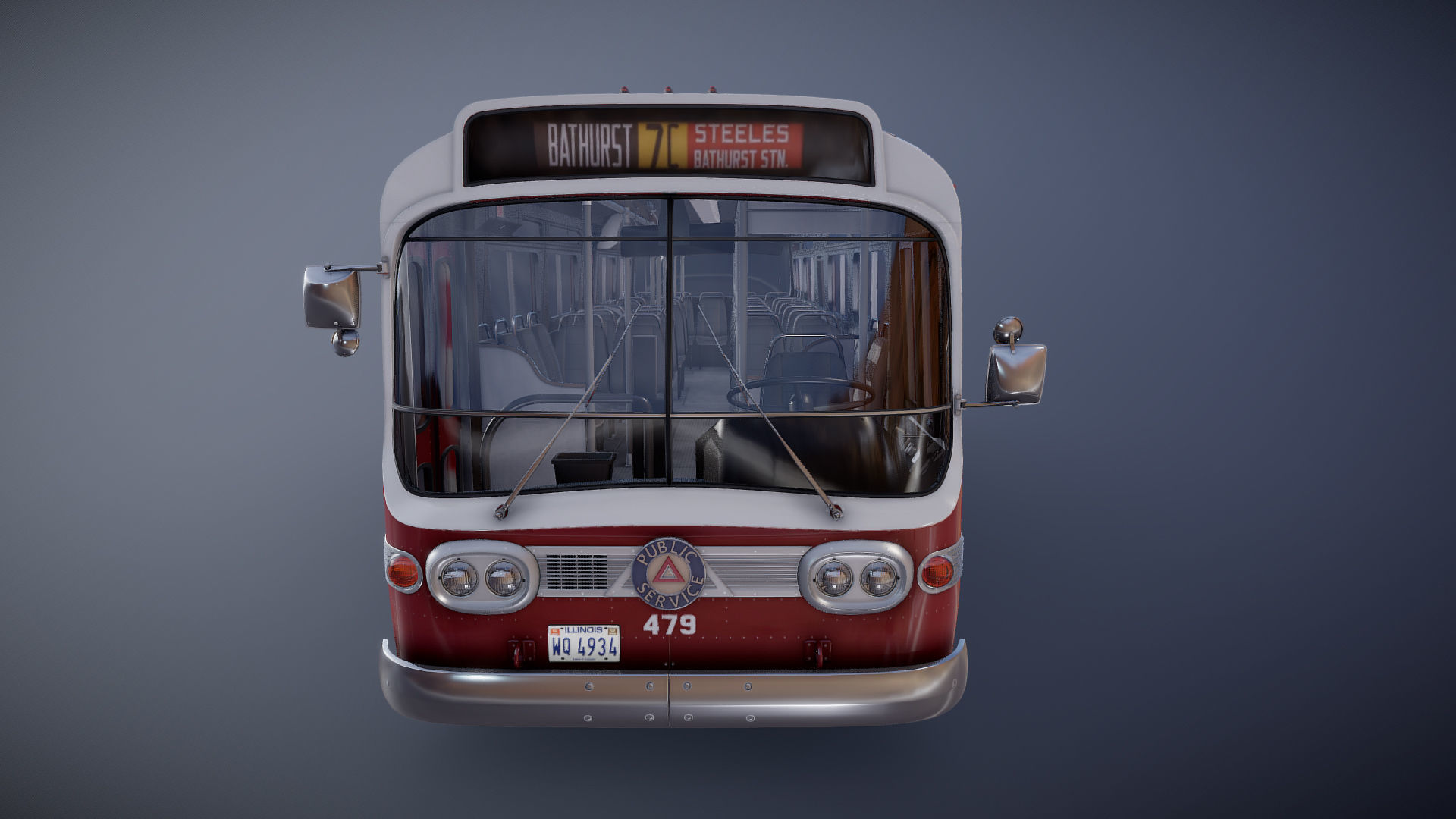 City bus Low-poly 3D model_21