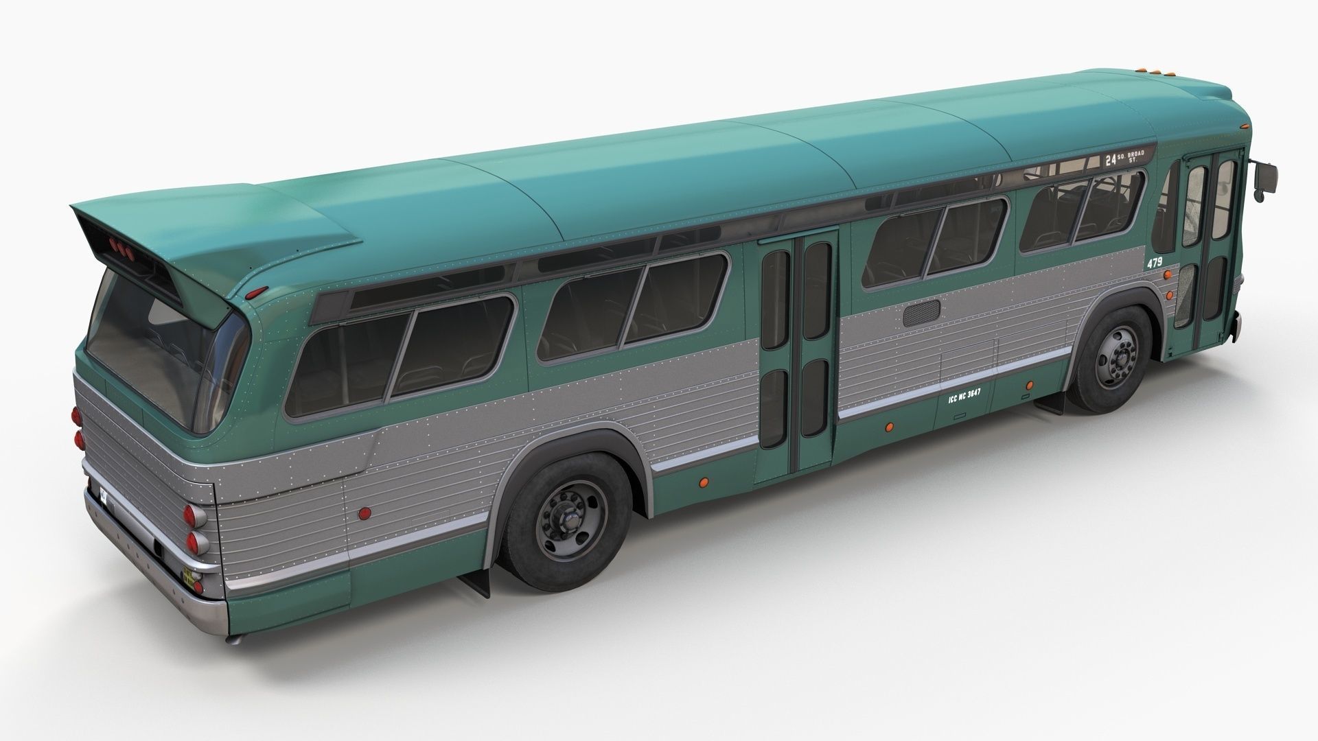 City bus Low-poly 3D model_2