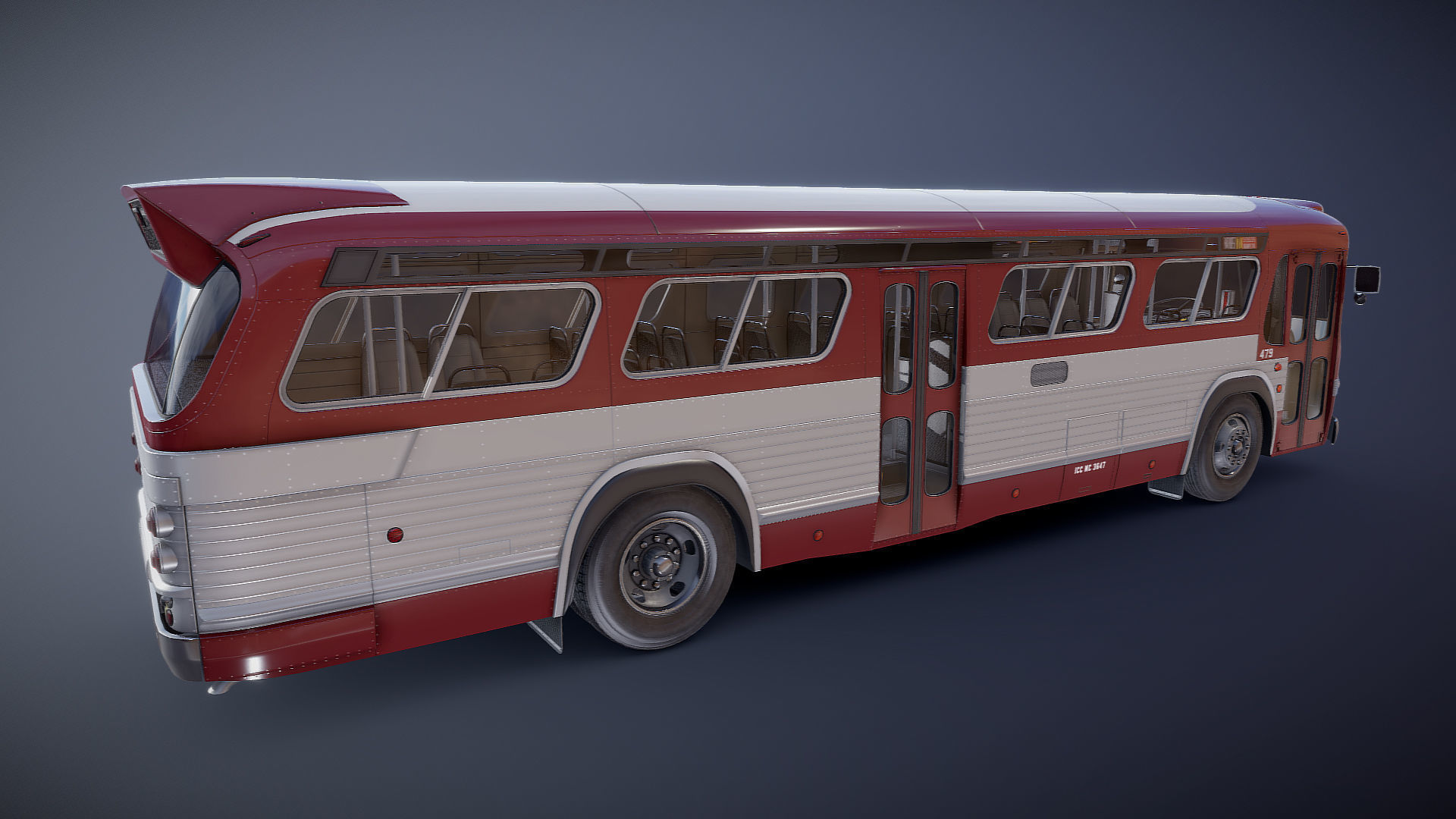 City bus Low-poly 3D model_18
