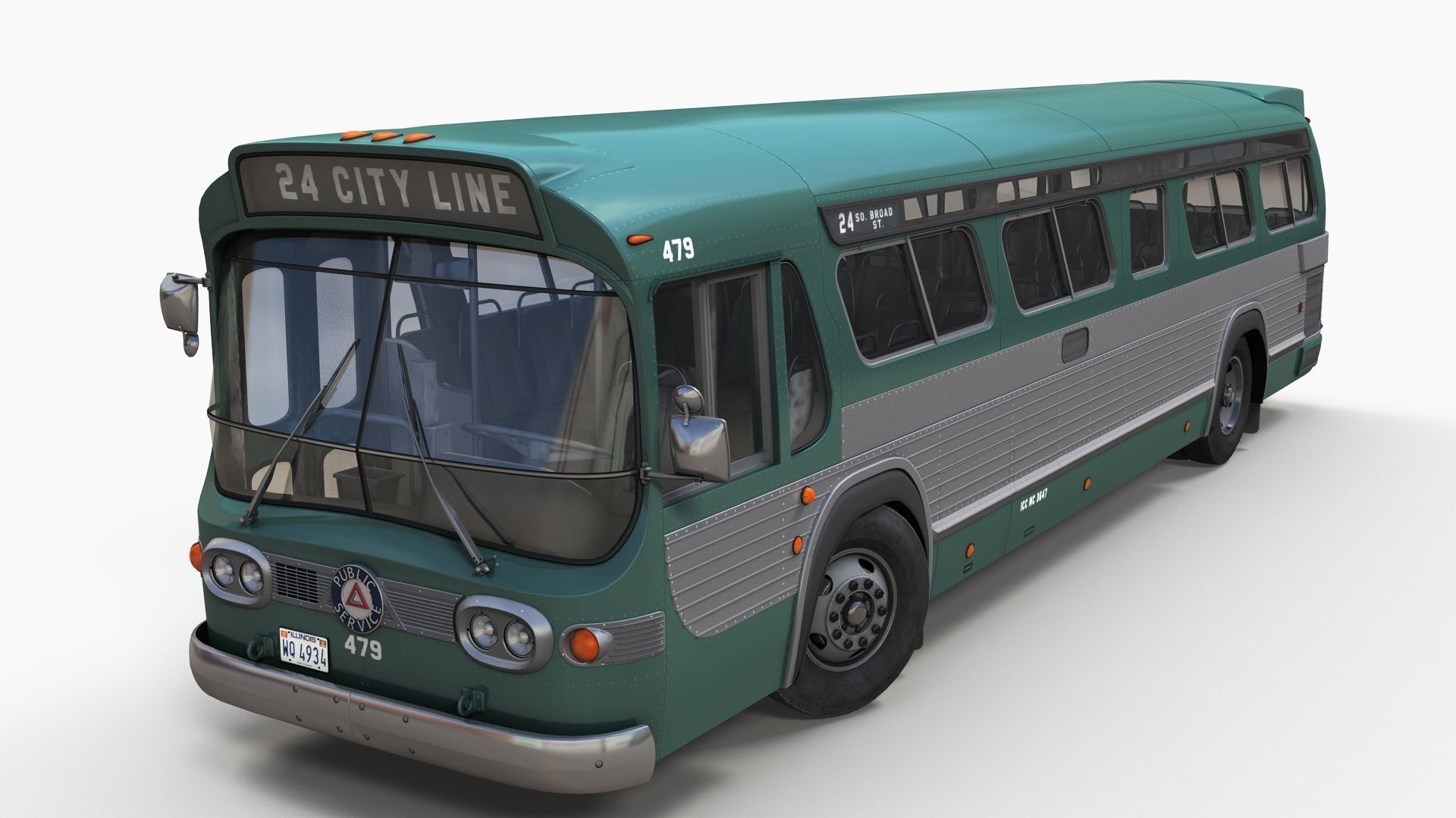 City bus Low-poly 3D model_1