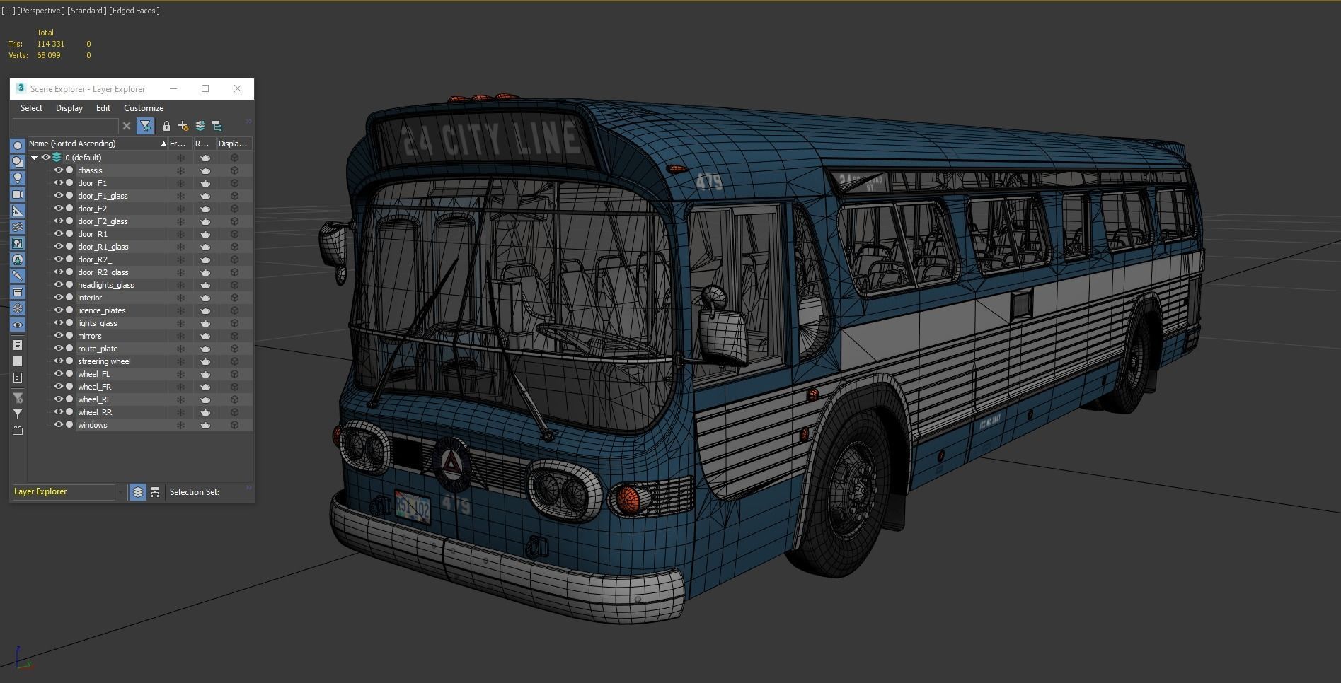 City bus Low-poly 3D model_38