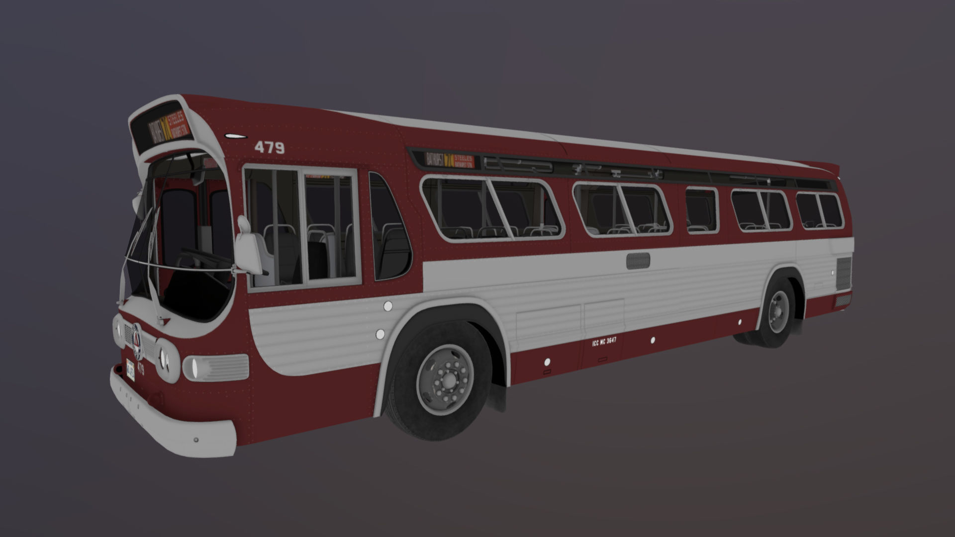 City bus Low-poly 3D model_36