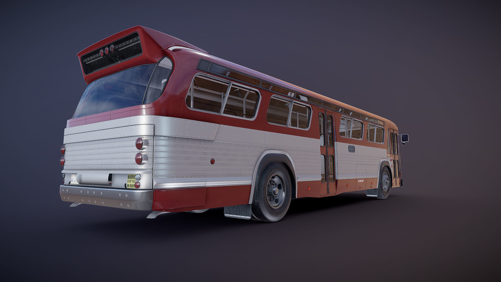 City bus Low-poly 3D model_23