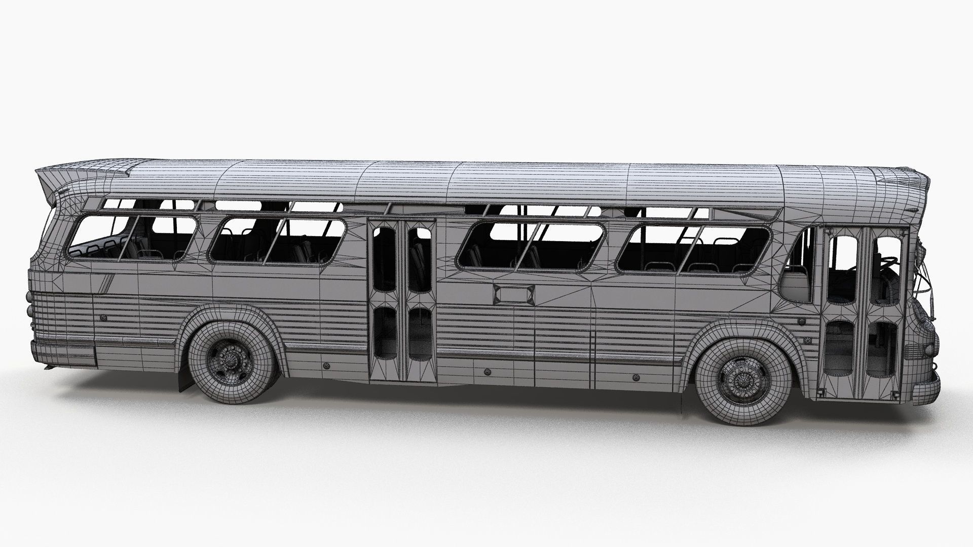 City bus Low-poly 3D model_11