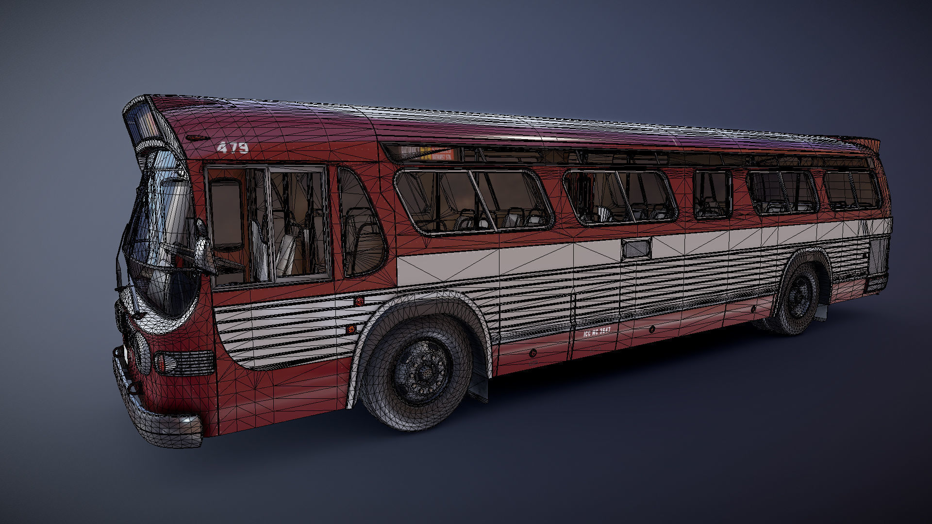 City bus Low-poly 3D model_25