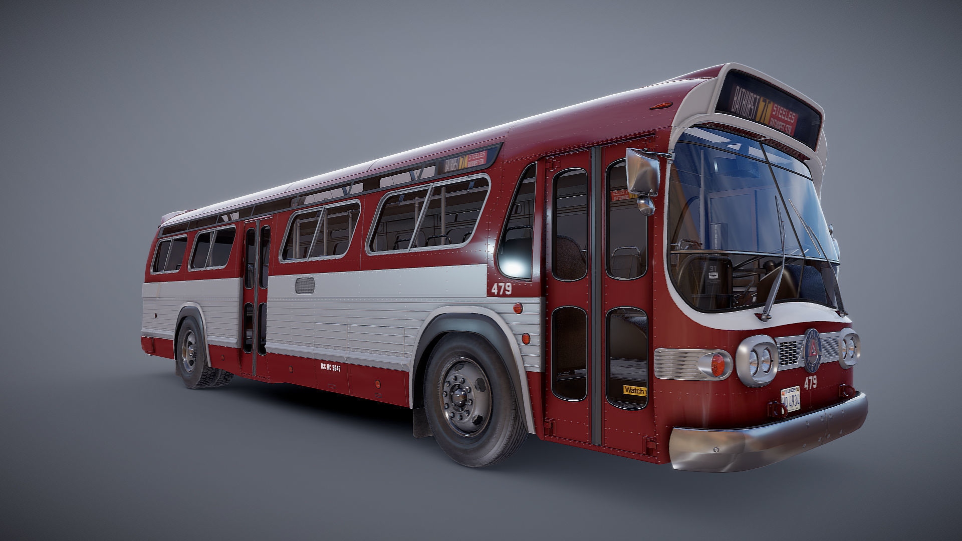 City bus Low-poly 3D model_24