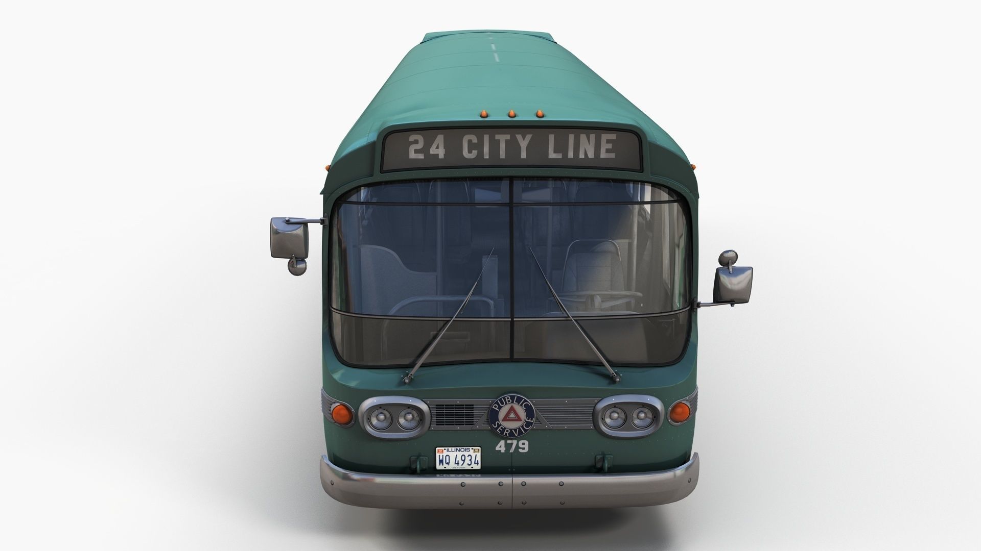City bus Low-poly 3D model_7