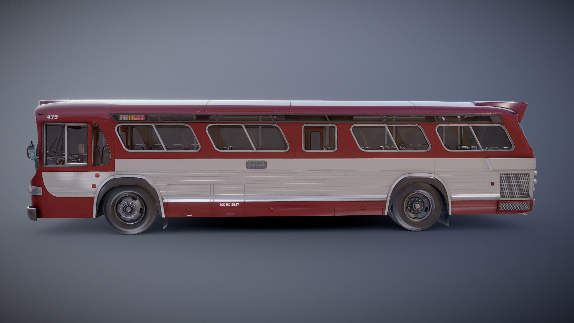 City bus Low-poly 3D model_19
