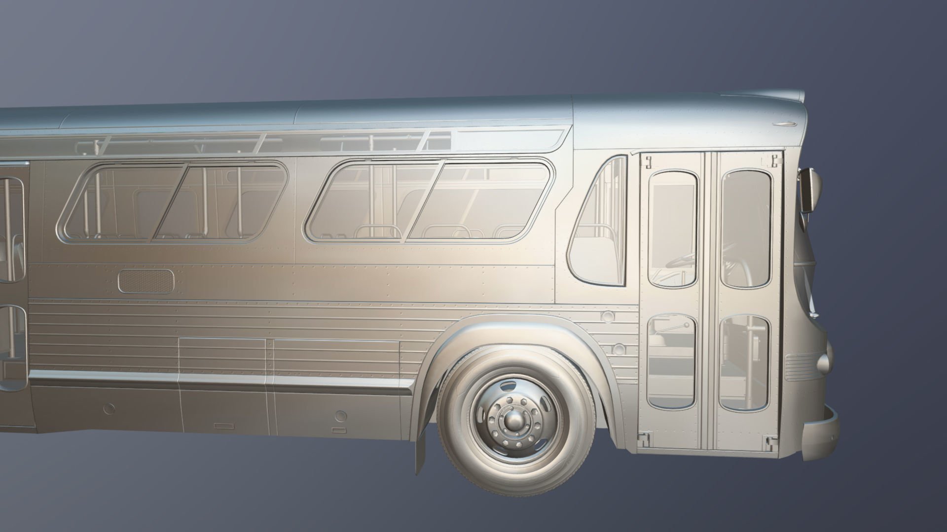 City bus Low-poly 3D model_33