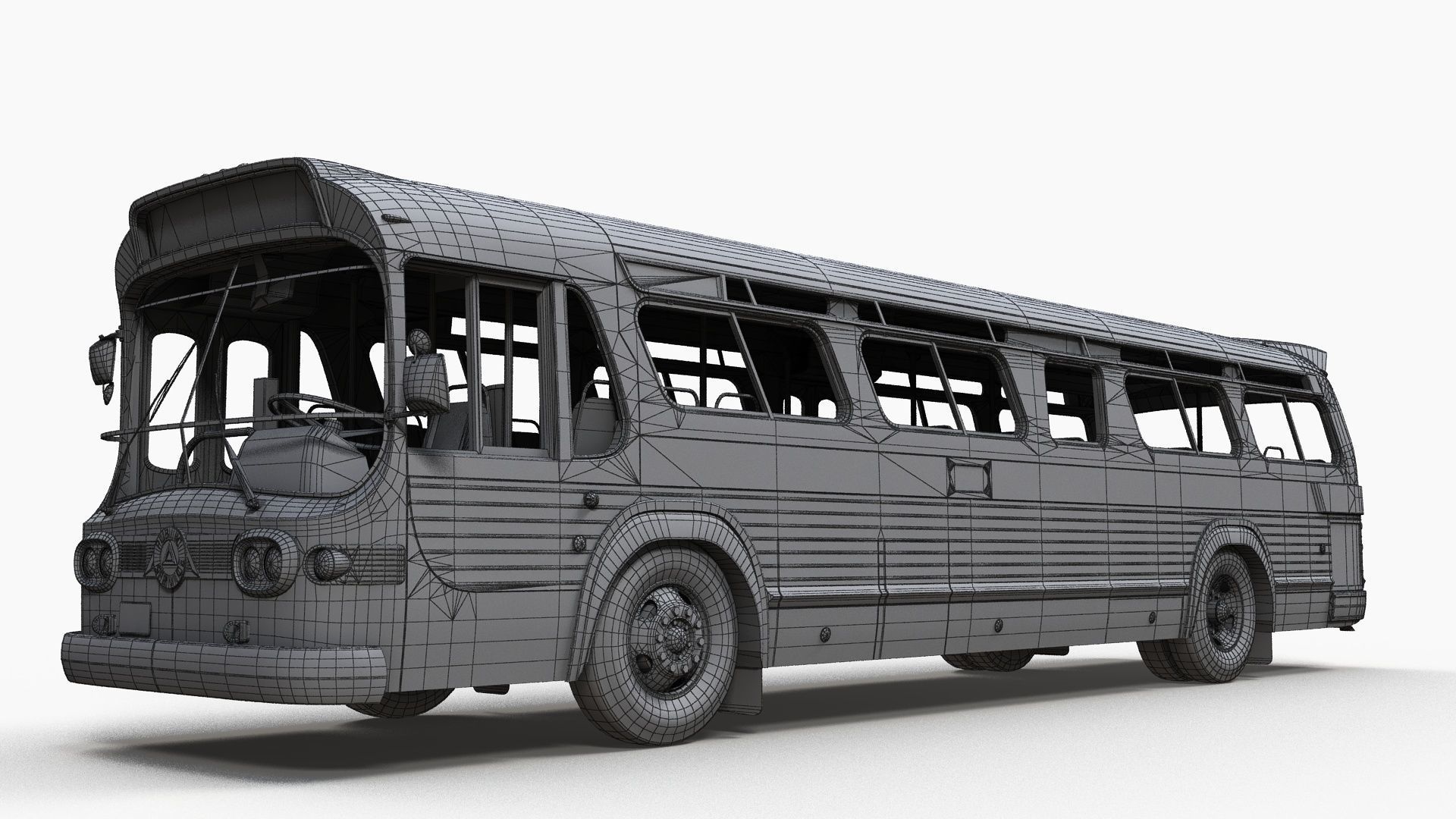 City bus Low-poly 3D model_16