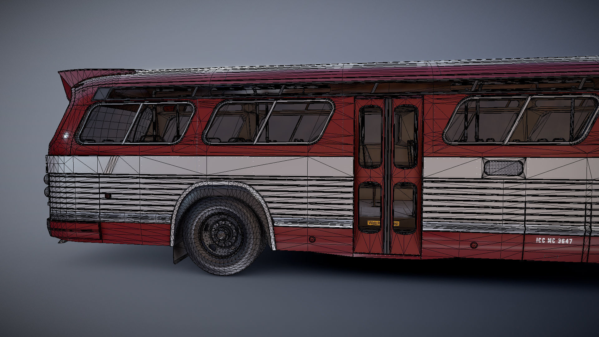 City bus Low-poly 3D model_28