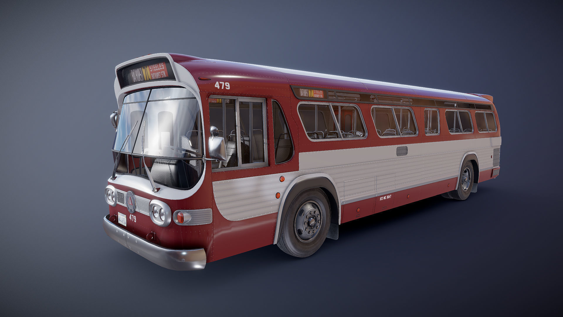 City bus Low-poly 3D model_17