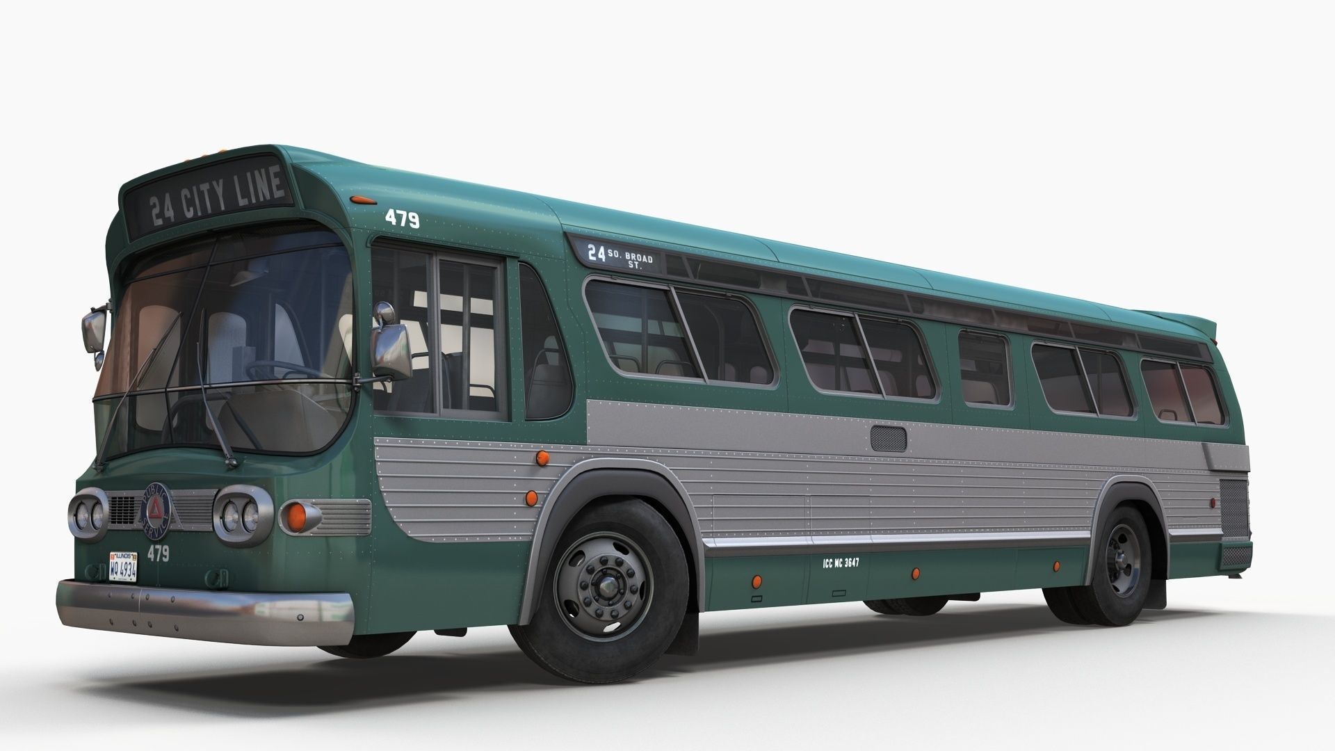 City bus Low-poly 3D model_8