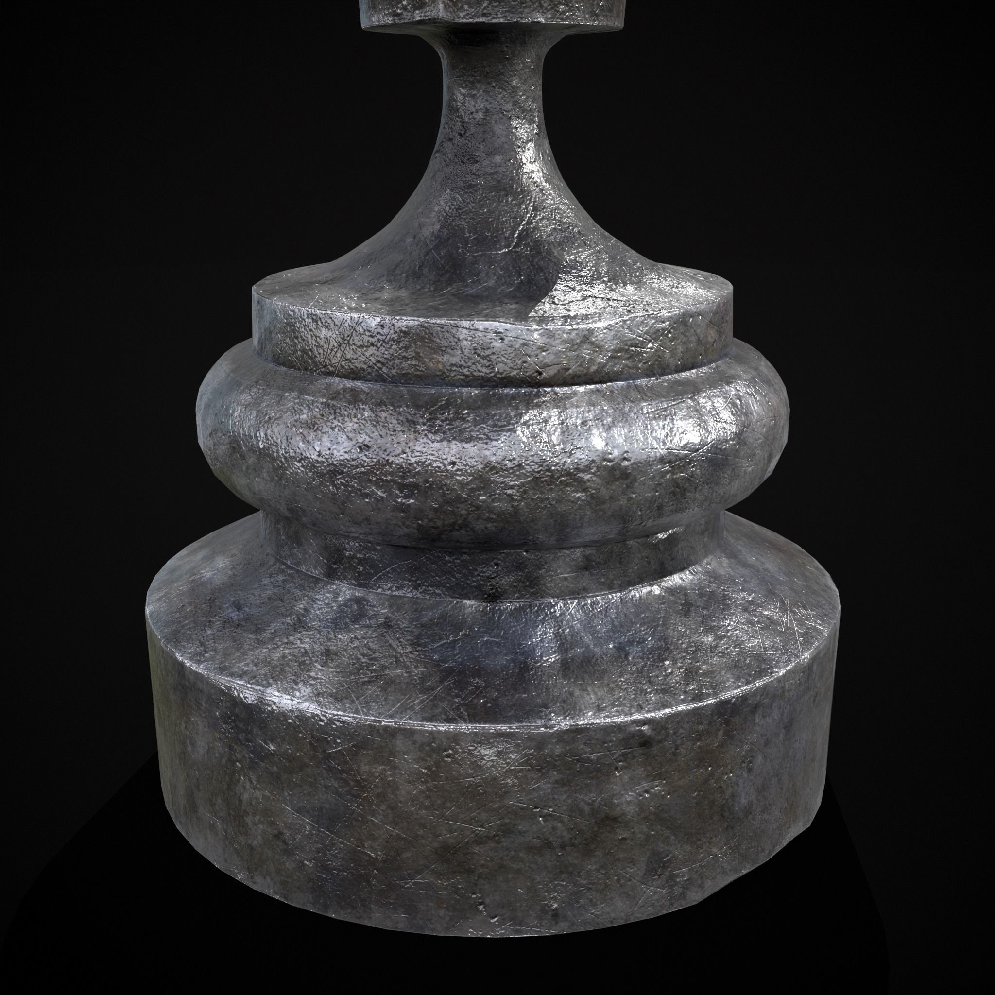 Flowered Iron Vase Low-poly 3D model_7