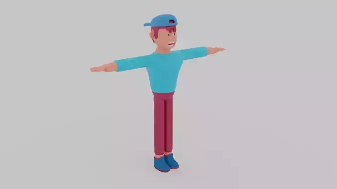 stylized male character 3D model
