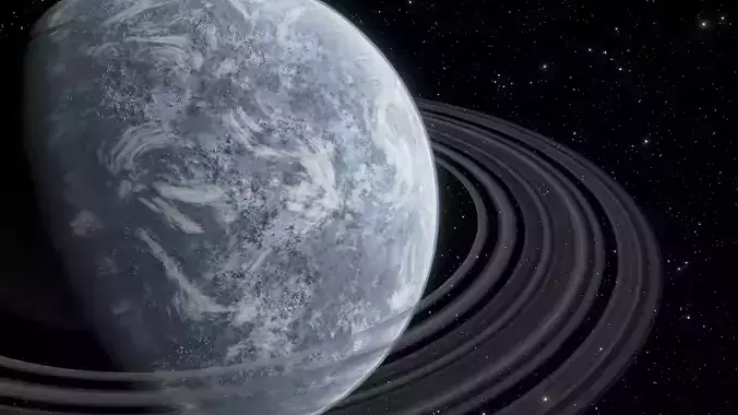 Sci Fi Planet with RIngs Free 3D model