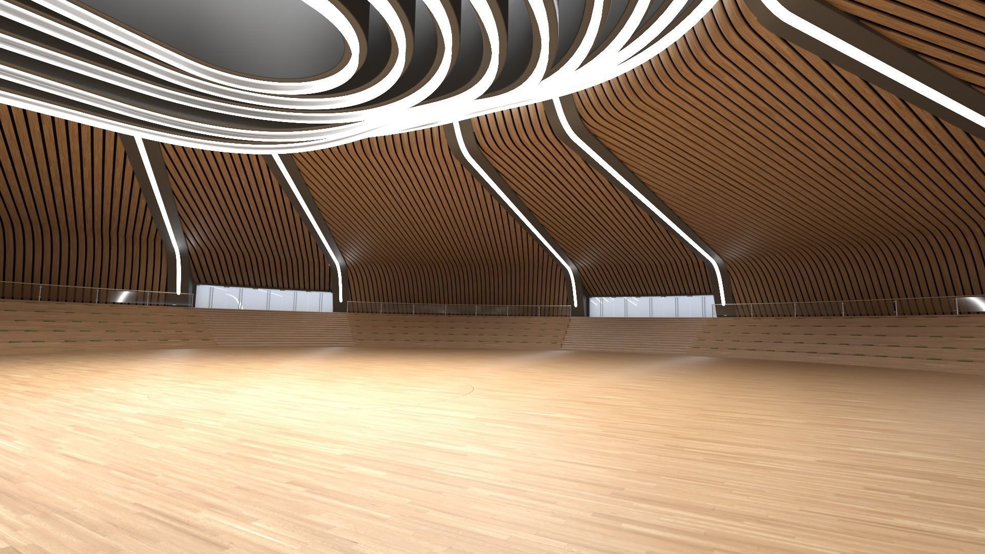 Forum Hall Low-poly 3D model_3