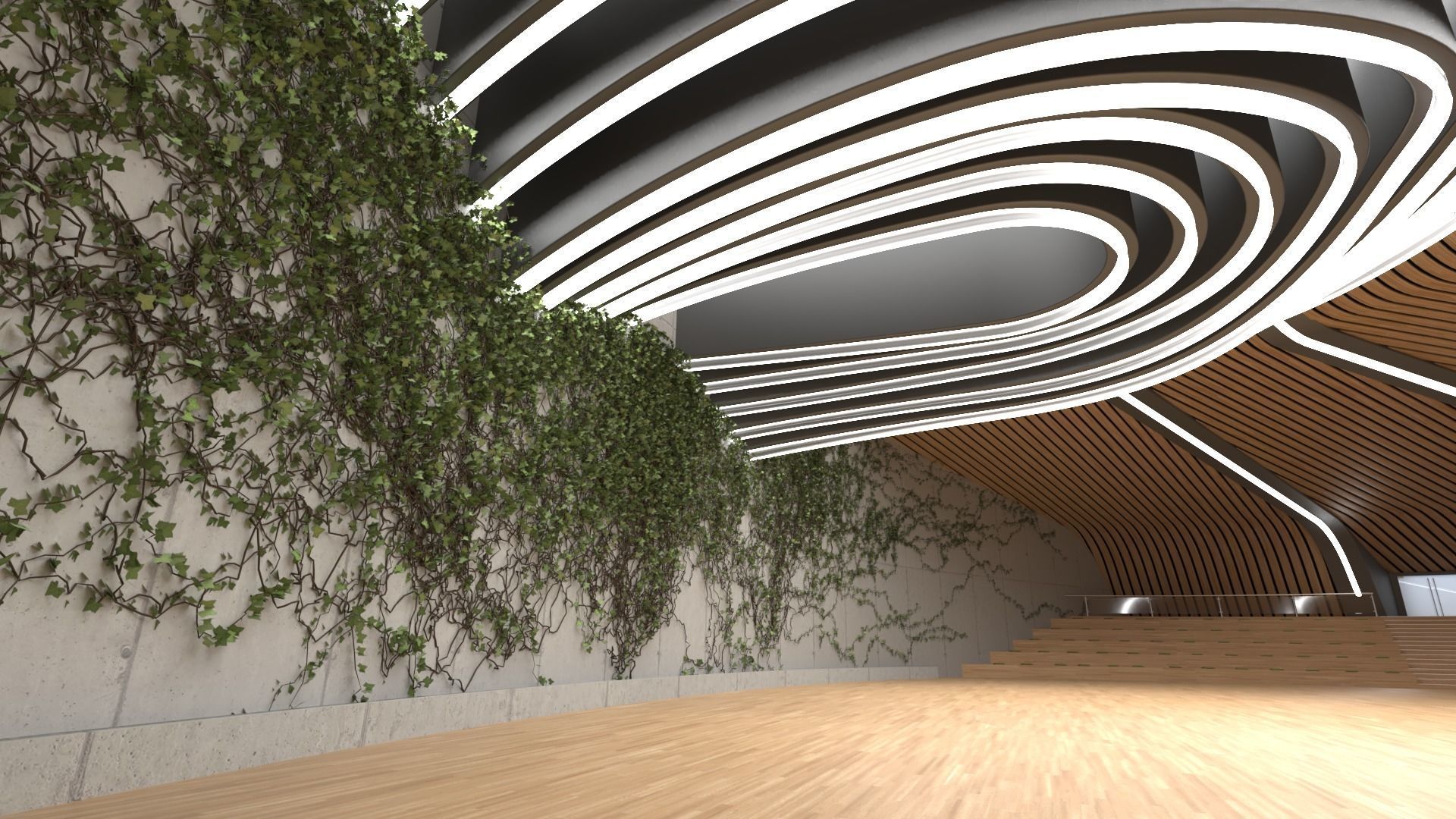 Forum Hall Low-poly 3D model_4