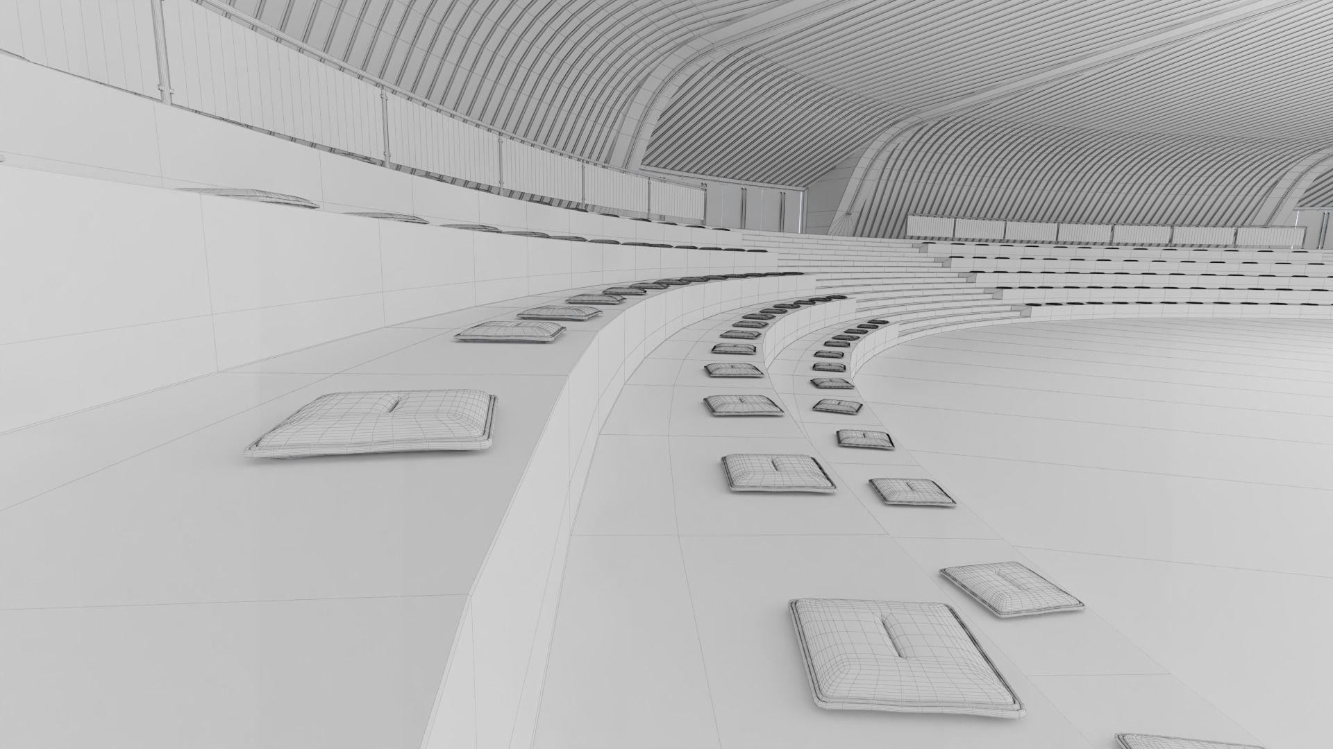 Forum Hall Low-poly 3D model_7