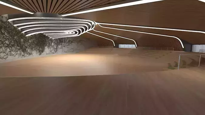 Forum Hall Low-poly 3D model