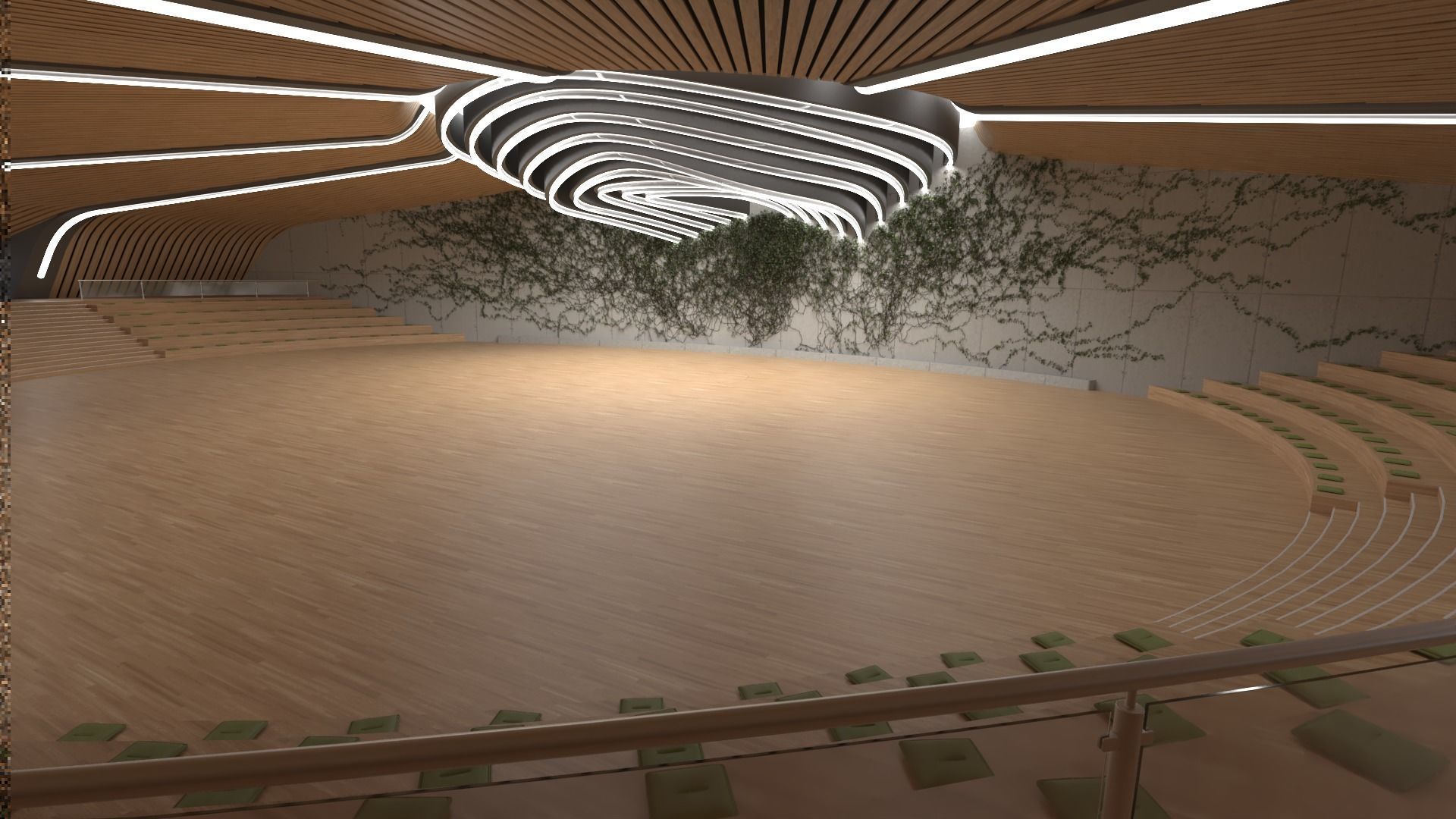 Forum Hall Low-poly 3D model_1