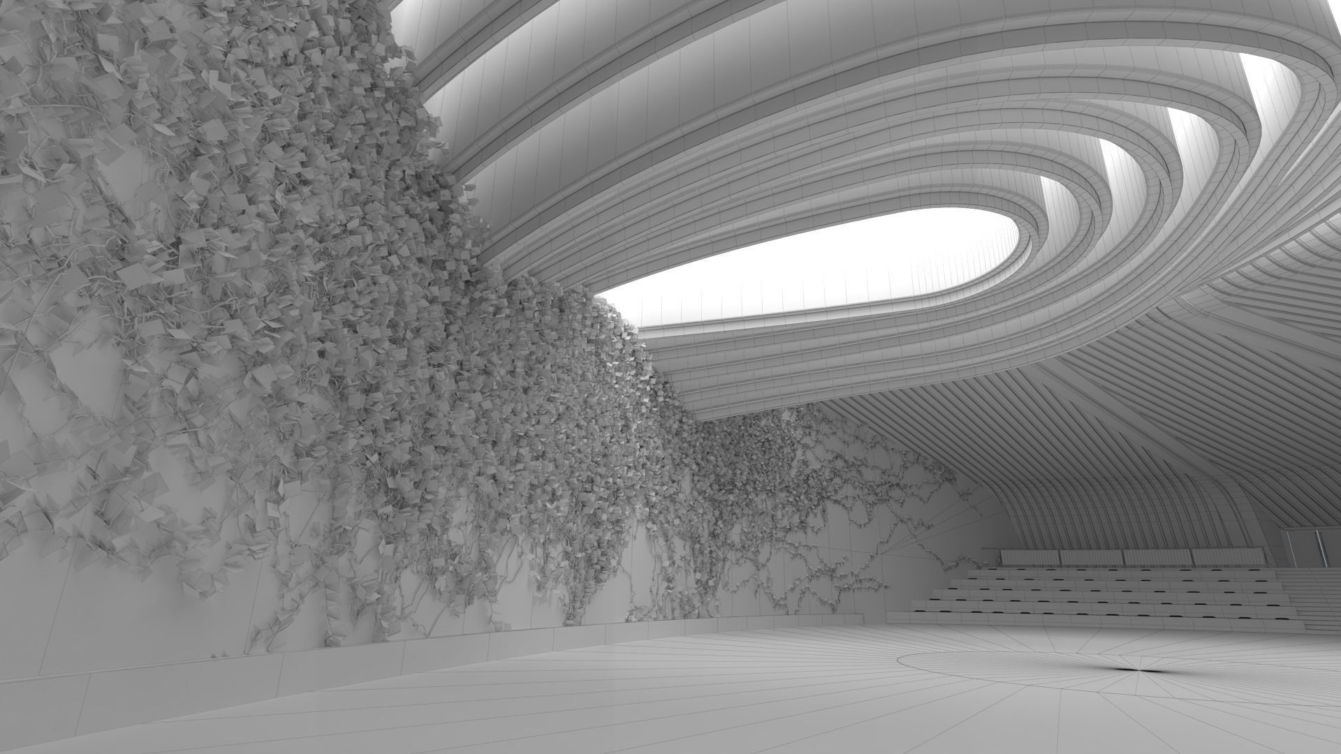 Forum Hall Low-poly 3D model_6