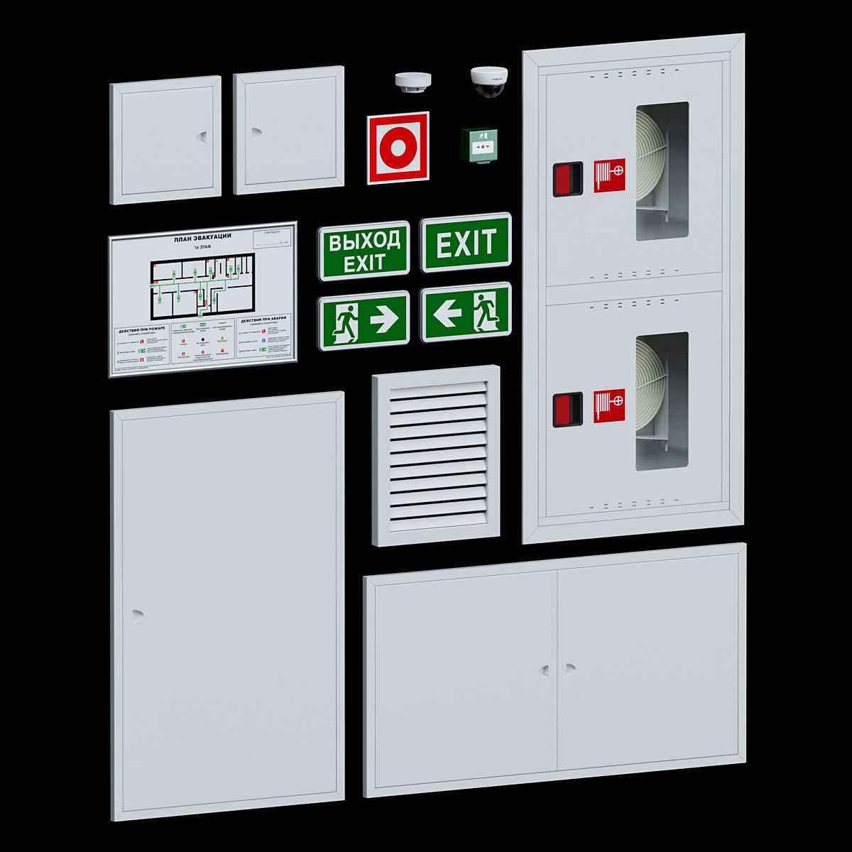 fire set 1 3D model_1
