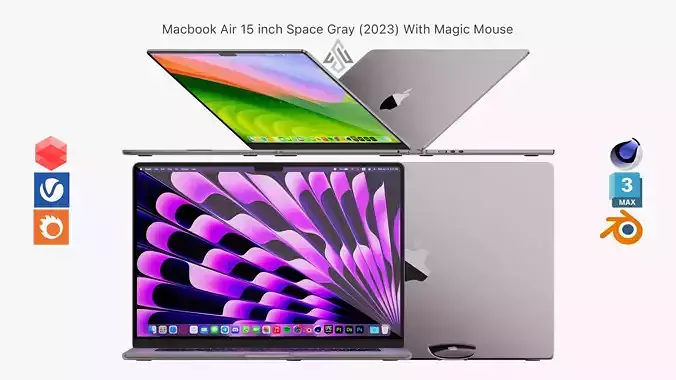 Apple MacBook Air 15 inch Space Gray 2023 With Magic Mouse