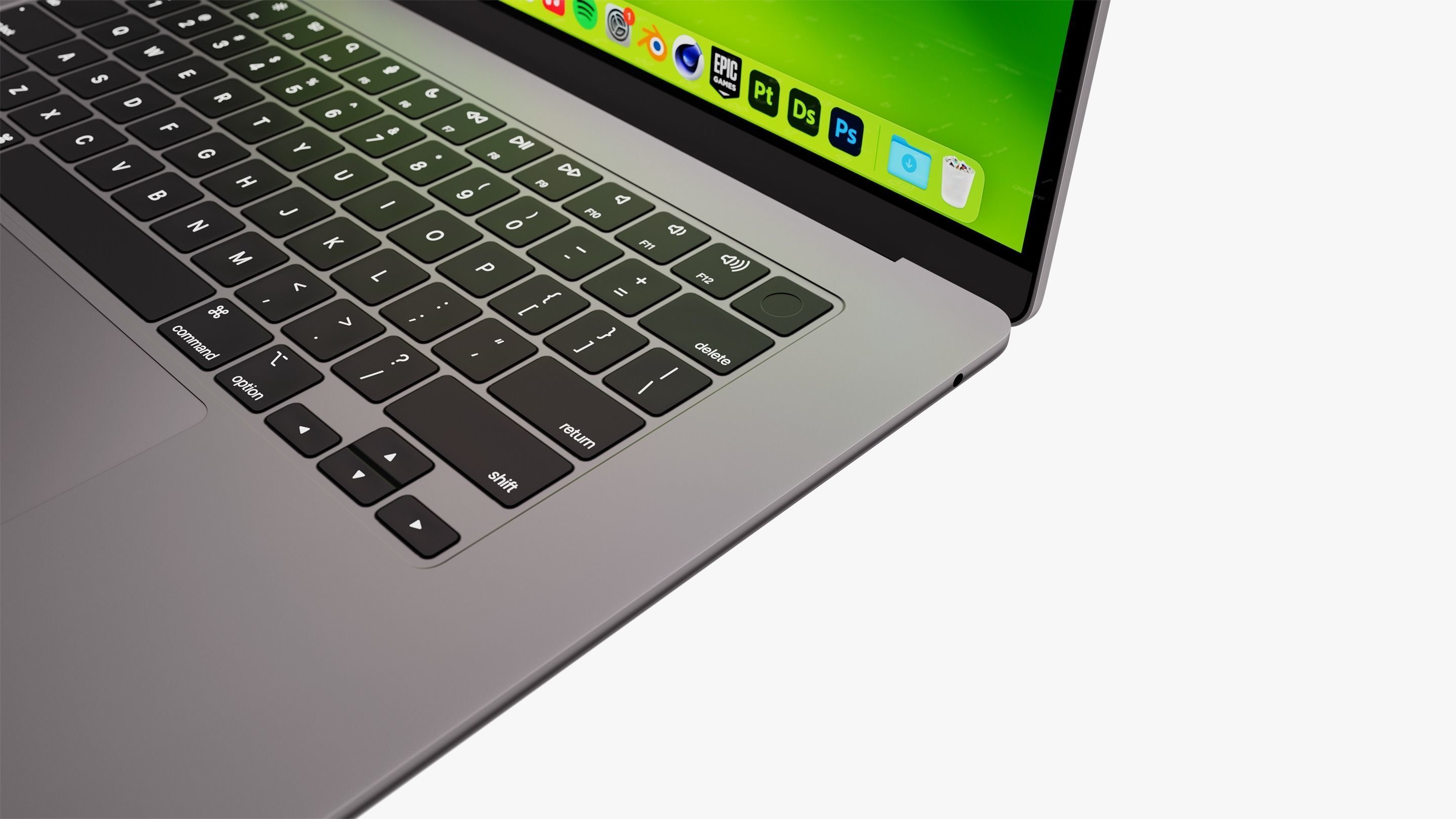 Apple MacBook Air 15 inch Space Gray 2023 With Magic Mouse 3D model_20