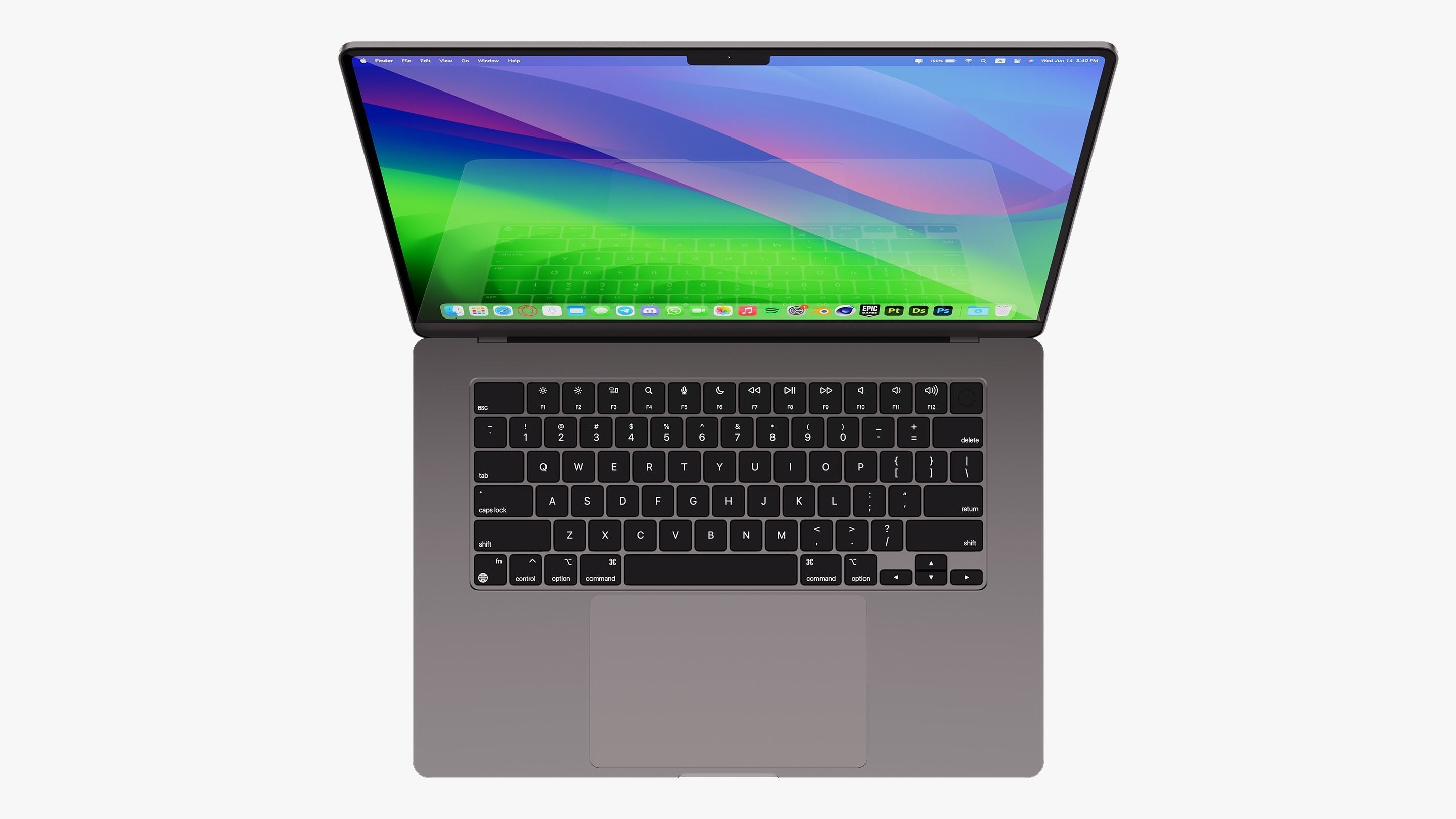 Apple MacBook Air 15 inch Space Gray 2023 With Magic Mouse 3D model_13