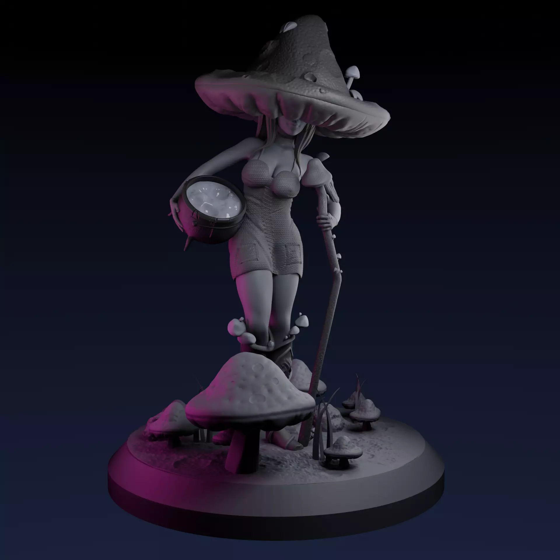 Mushroom Soup Witch 3D print model_0