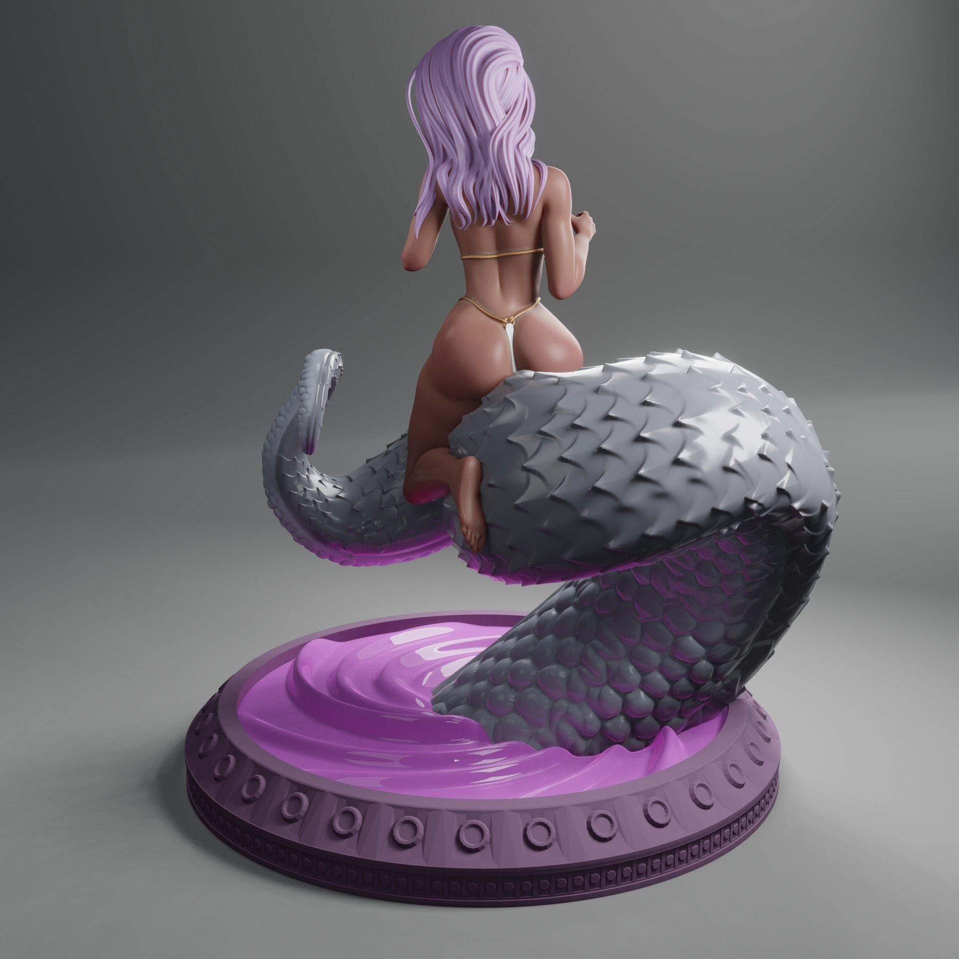 Tentacle Pinup Girl - presupported - QB Works 3D print model_2