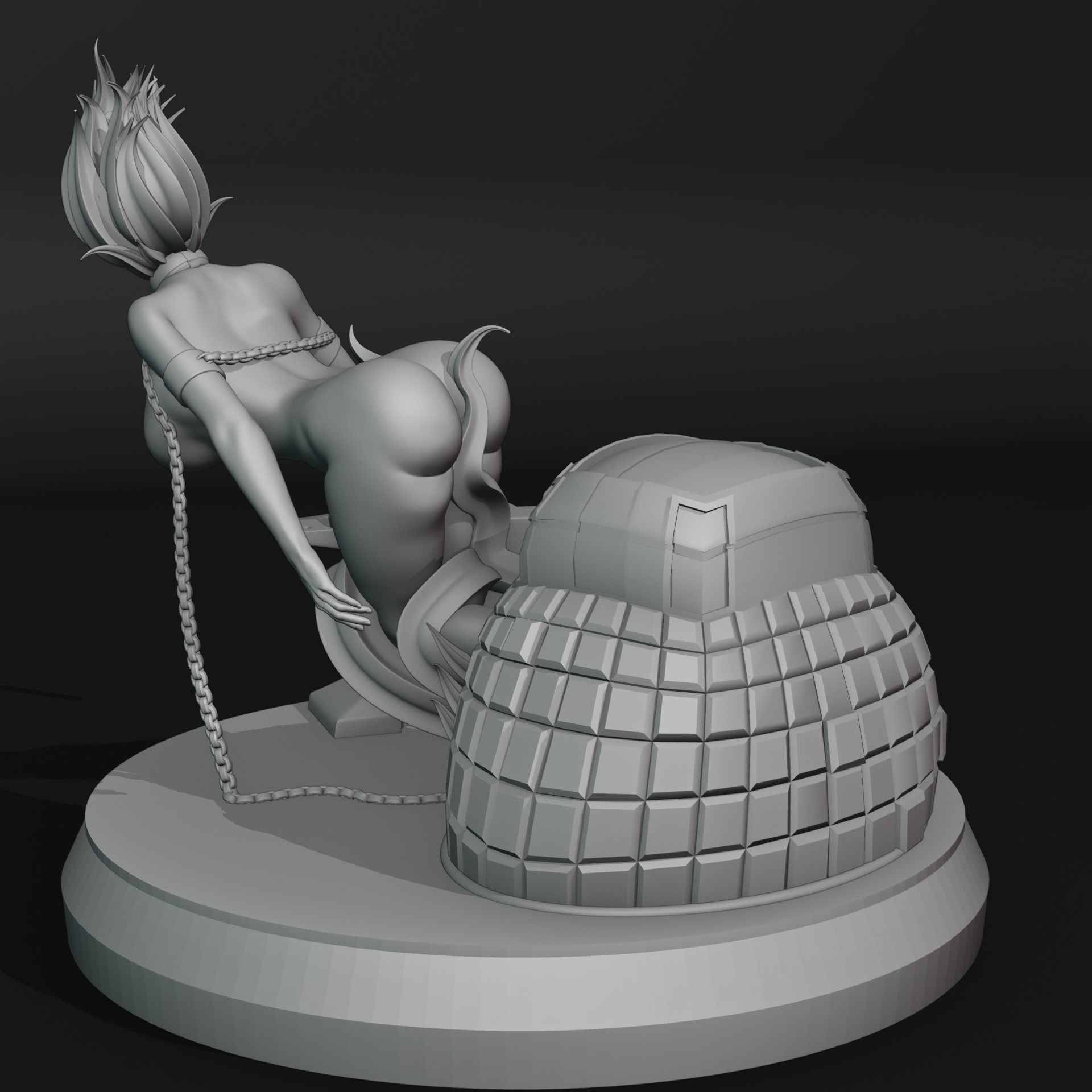 Fire Spirit - presupported - QB Works 3D print model_3