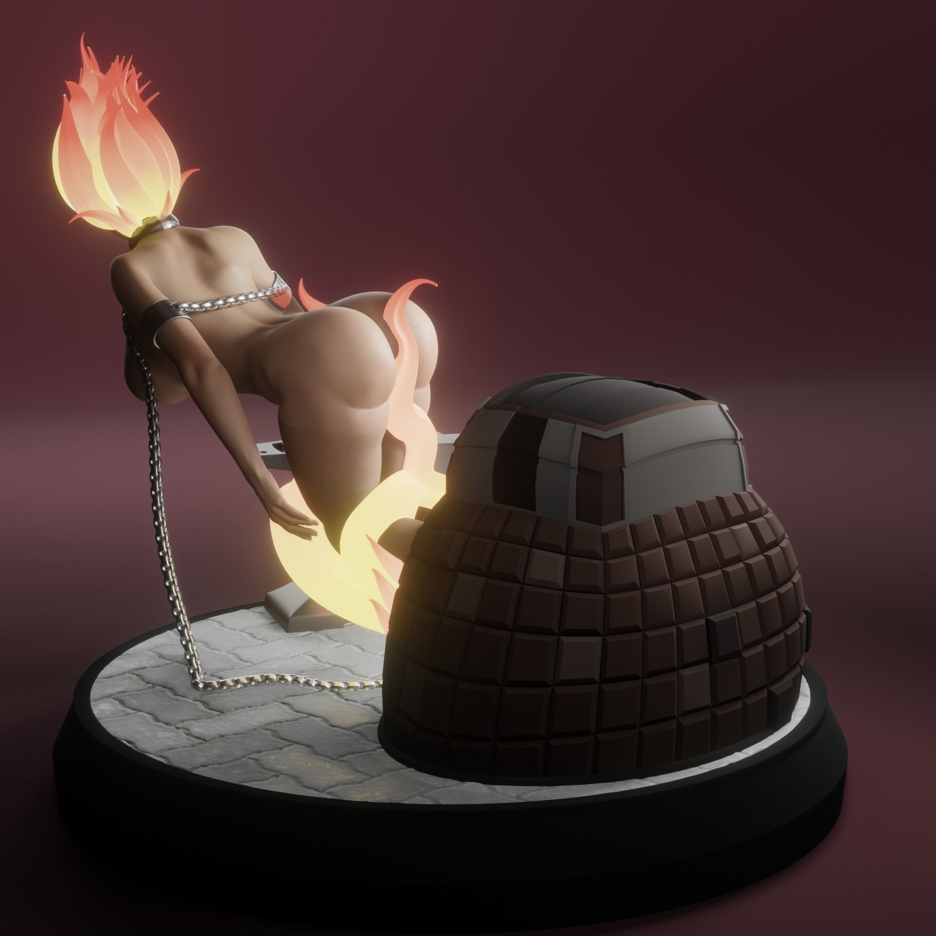 Fire Spirit - presupported - QB Works 3D print model_2