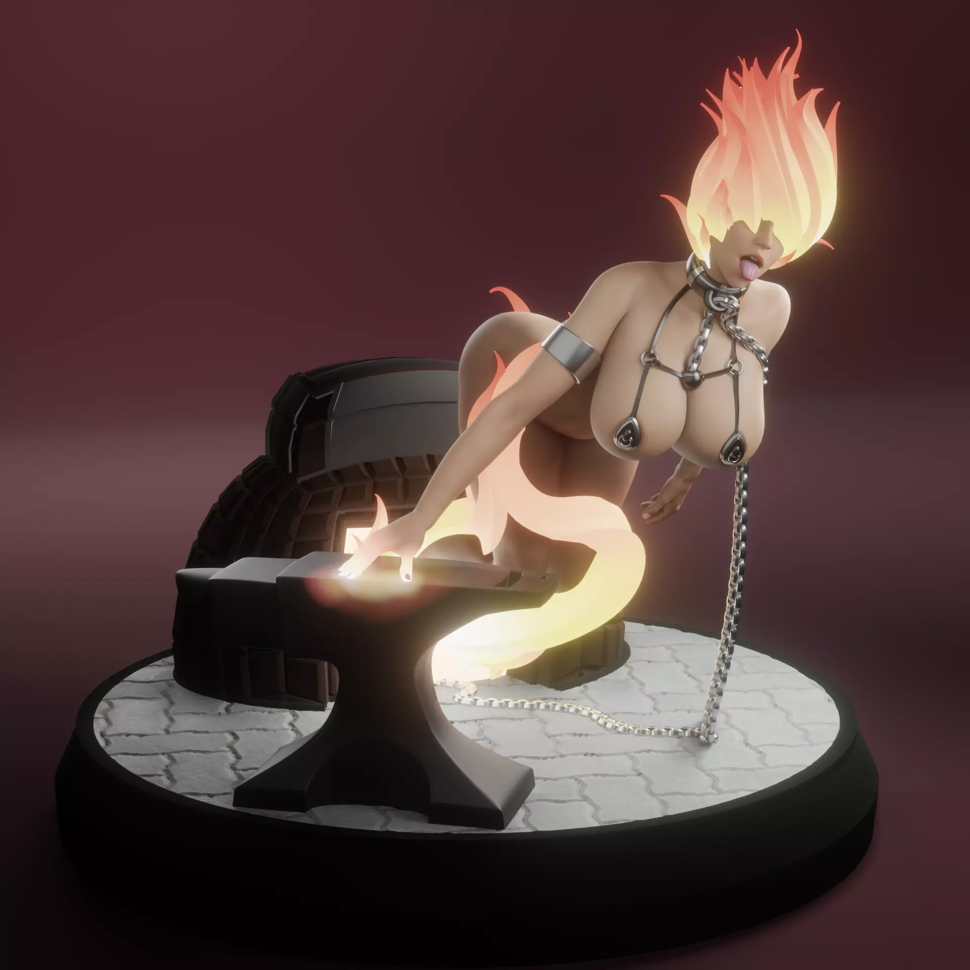 Fire Spirit - presupported - QB Works 3D print model_0