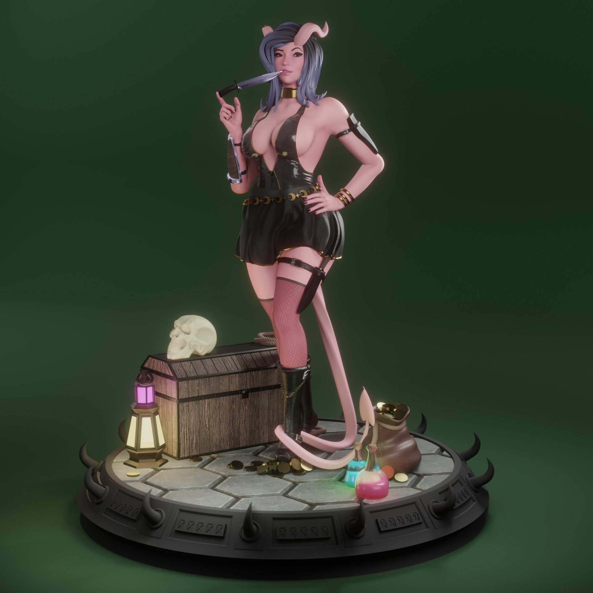 Tiefling Rogue 3D print model_1
